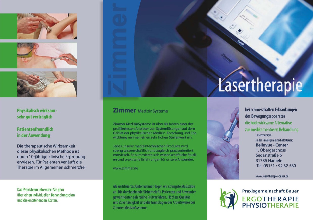 Lasertherapie Flyer in Deutsch